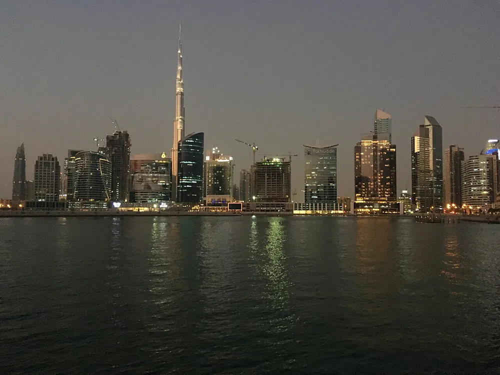 Dubai highway at night